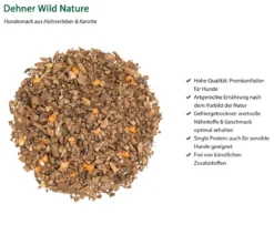 Dehner Wild Nature Hundesnack Hühnerleber & Karotte, gefriergetrocknet, 60 g