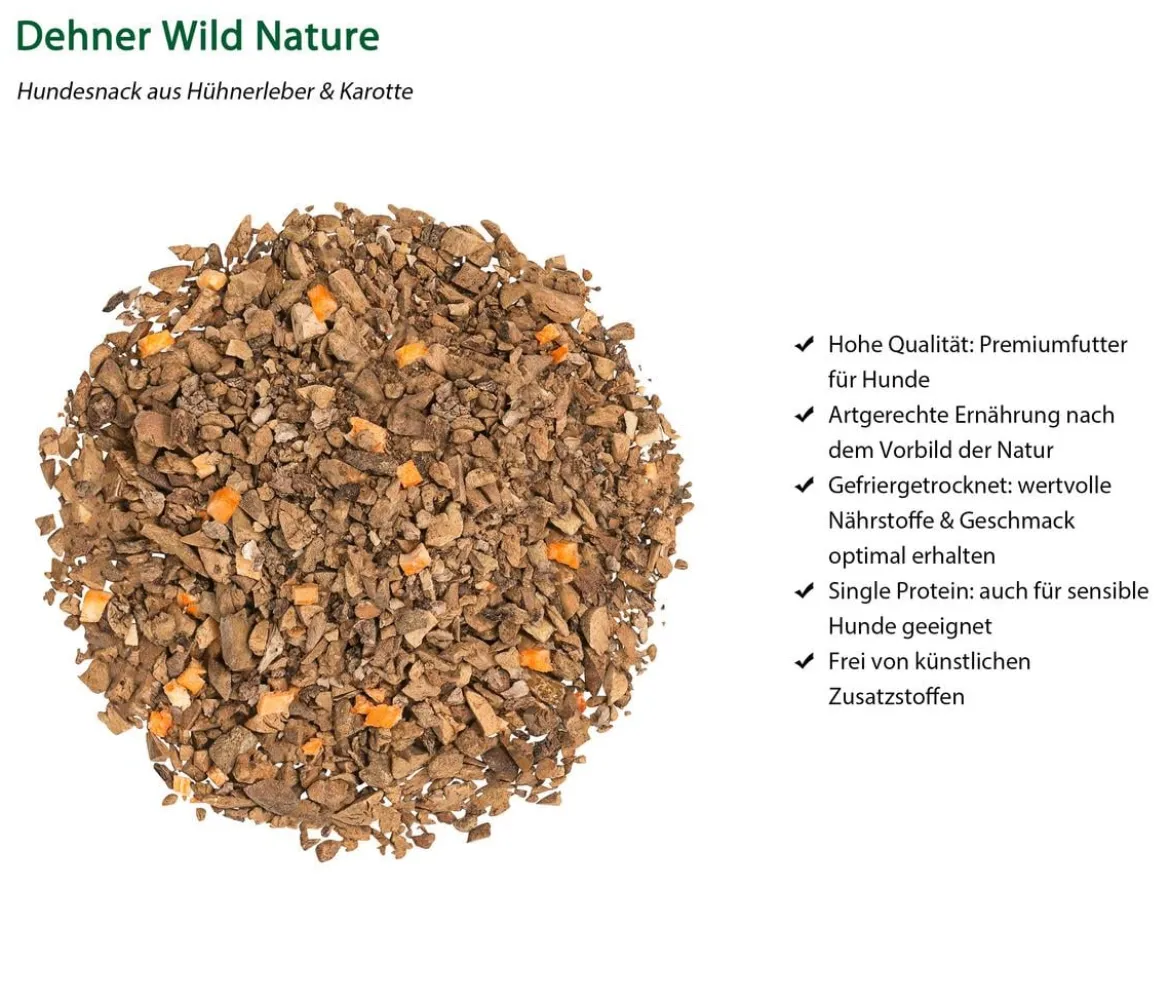 Dehner Wild Nature Hundesnack Hühnerleber & Karotte, gefriergetrocknet, 60 g