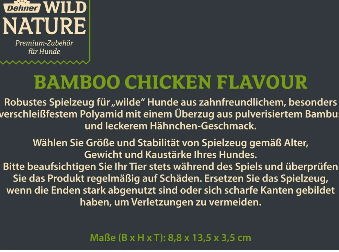 Dehner Wild Nature Hundespielzeug Bamboo Chicken Flavour, ca. B8,8/H13,5/T3,5 cm