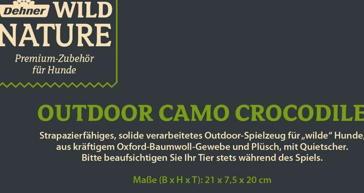 Dehner Wild Nature Hundespielzeug Outdoor Camo Crocodile