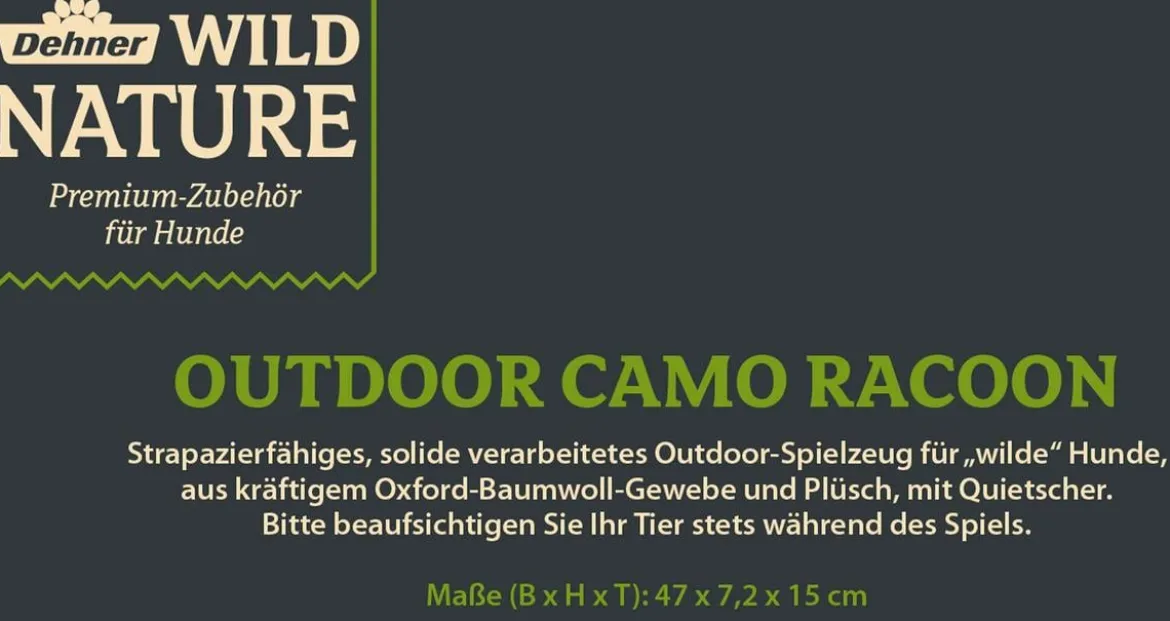 Dehner Wild Nature Hundespielzeug Outdoor Camo Racoon