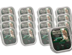 Dehner Wild Nature Nassfutter für Katzen Auwald Adult, Hirsch & Truthahn, 16 x 100 g