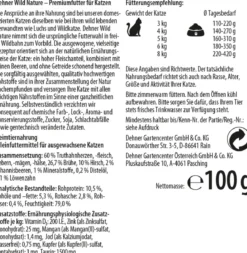 Dehner Wild Nature Nassfutter für Katzen Auwald Adult, Hirsch & Truthahn, 16 x 100 g