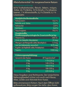Dehner Wild Nature Nassfutter für Katzen Auwald Adult, Hirsch & Truthahn, 16 x 85 g