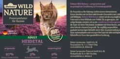 Dehner Wild Nature Nassfutter für Katzen Heidetal Adult, Kaninchen & Huhn, 6 x 200 g/400 g