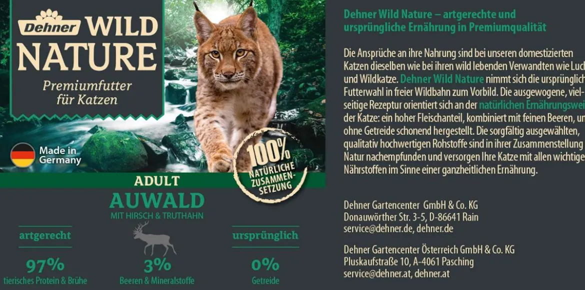 Dehner Wild Nature Nassfutter für Katzen Probier-Set, 8 x 400 g