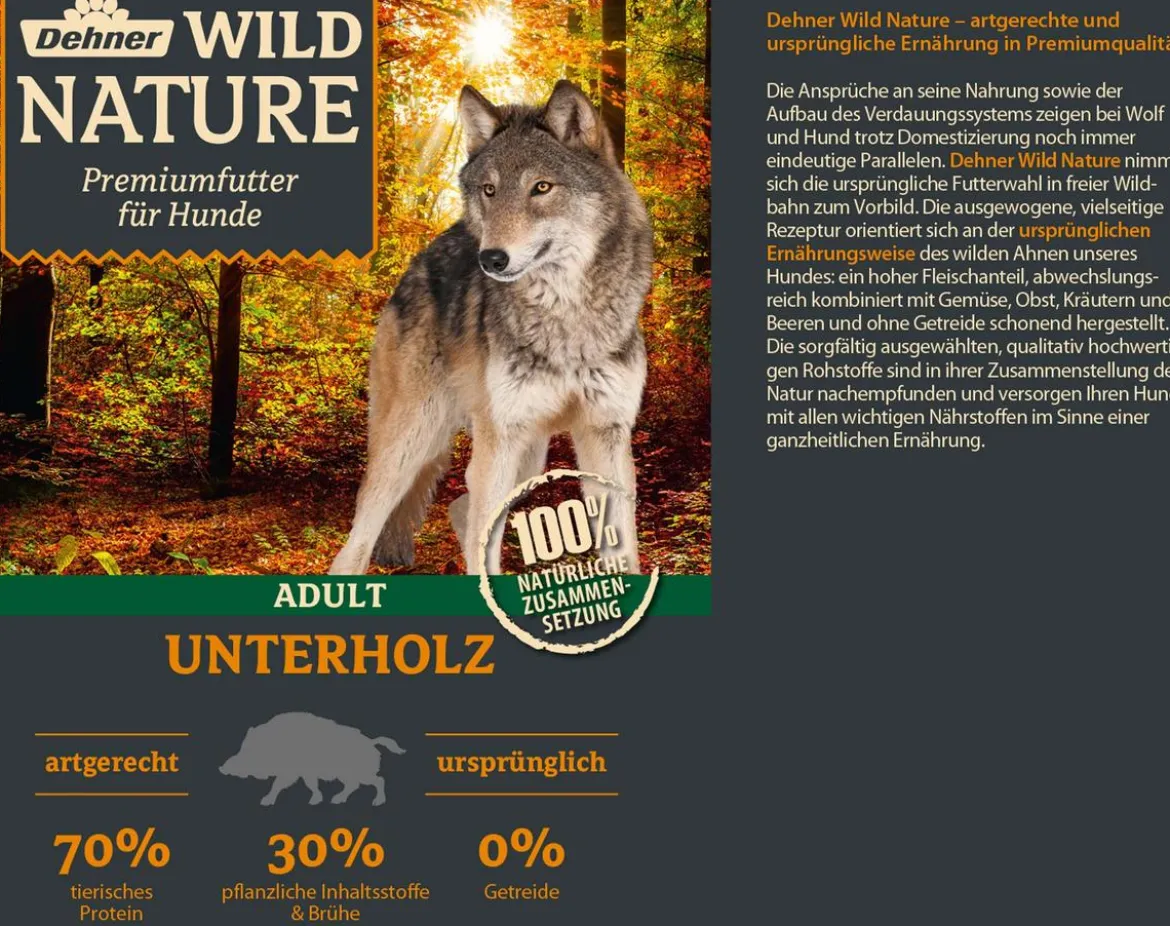 Dehner Wild Nature Nassfutter für Hunde Unterholz Adult, Wildschwein