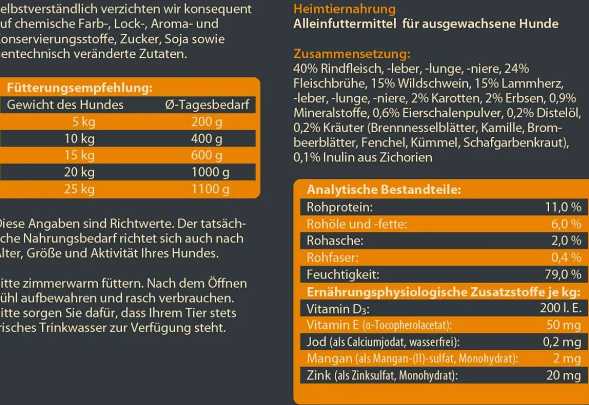 Dehner Wild Nature Nassfutter für Hunde Unterholz Adult, Wildschwein