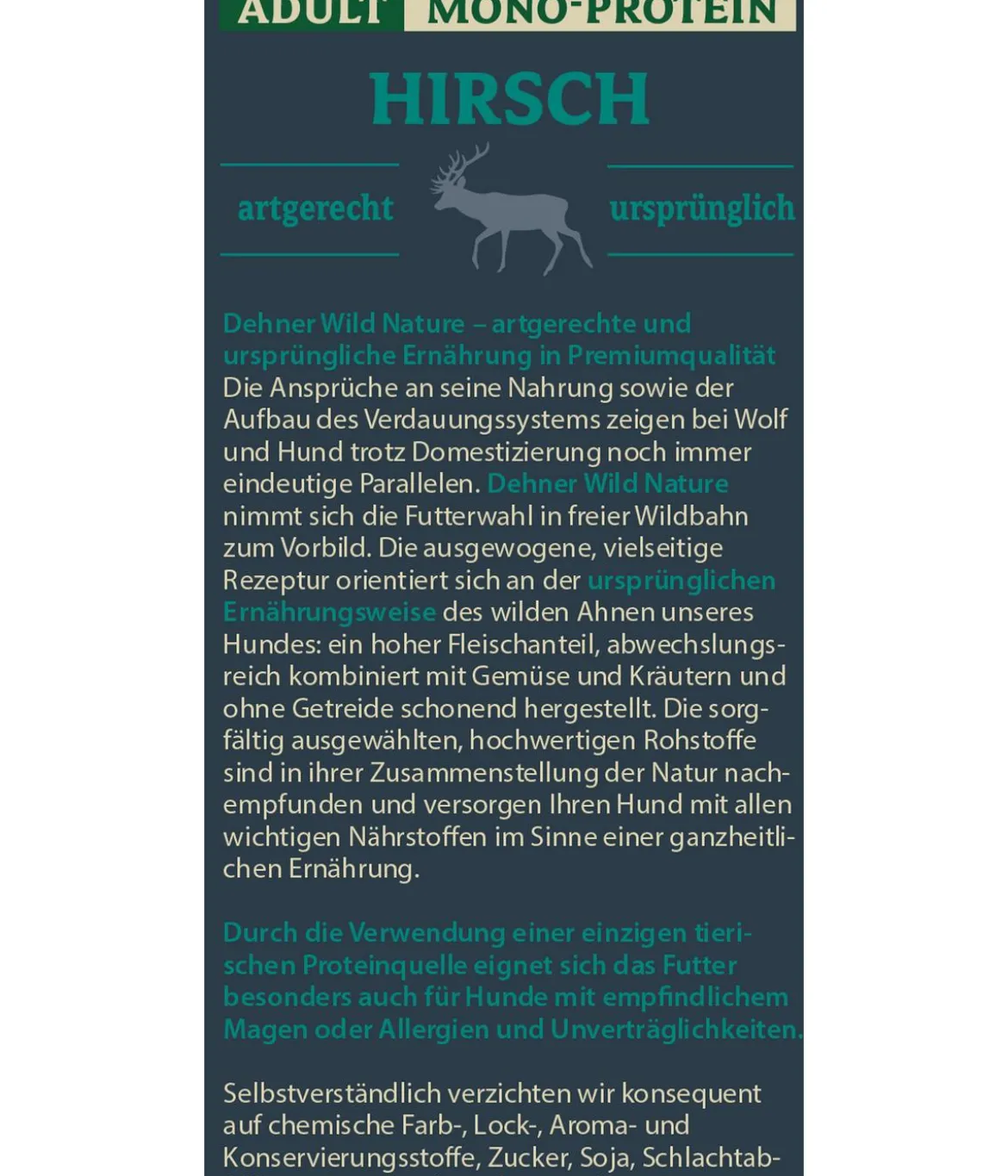 Dehner Wild Nature Nassfutter für Hunde Mono-Protein Adult, Hirsch