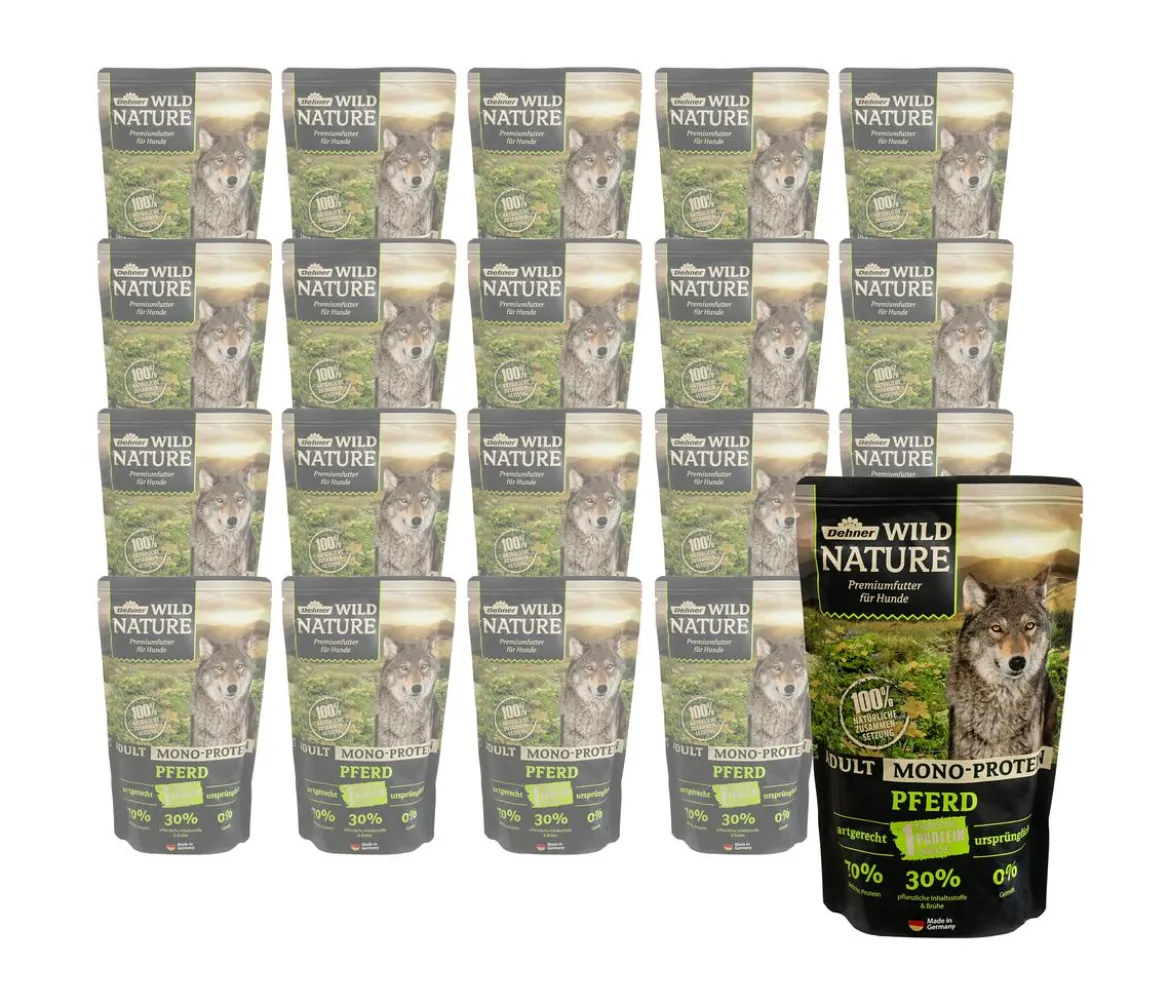Dehner Wild Nature Nassfutter für Hunde Mono-Protein Adult, Pferd