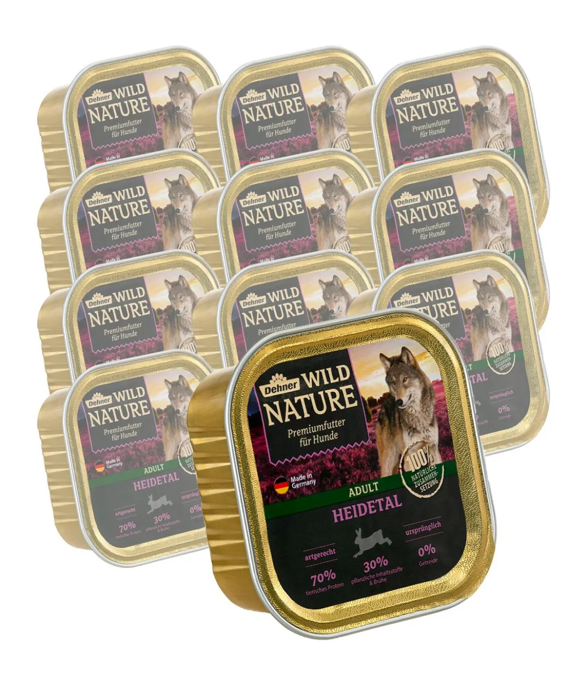 Dehner Wild Nature Nassfutter für Hunde Heidetal Adult, 11 x 150 g