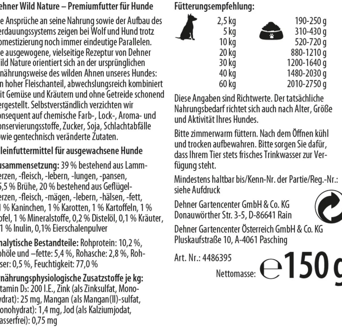Dehner Wild Nature Nassfutter für Hunde Heidetal Adult, 11 x 150 g