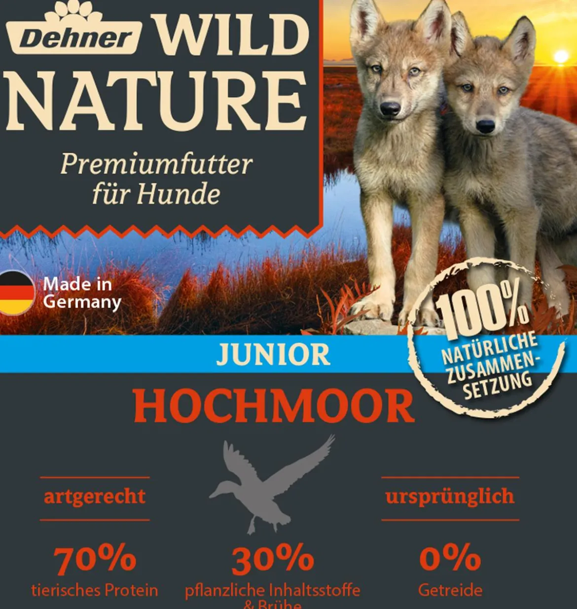 Dehner Wild Nature Nassfutter für Hunde Hochmoor Junior, 11 x 150 g
