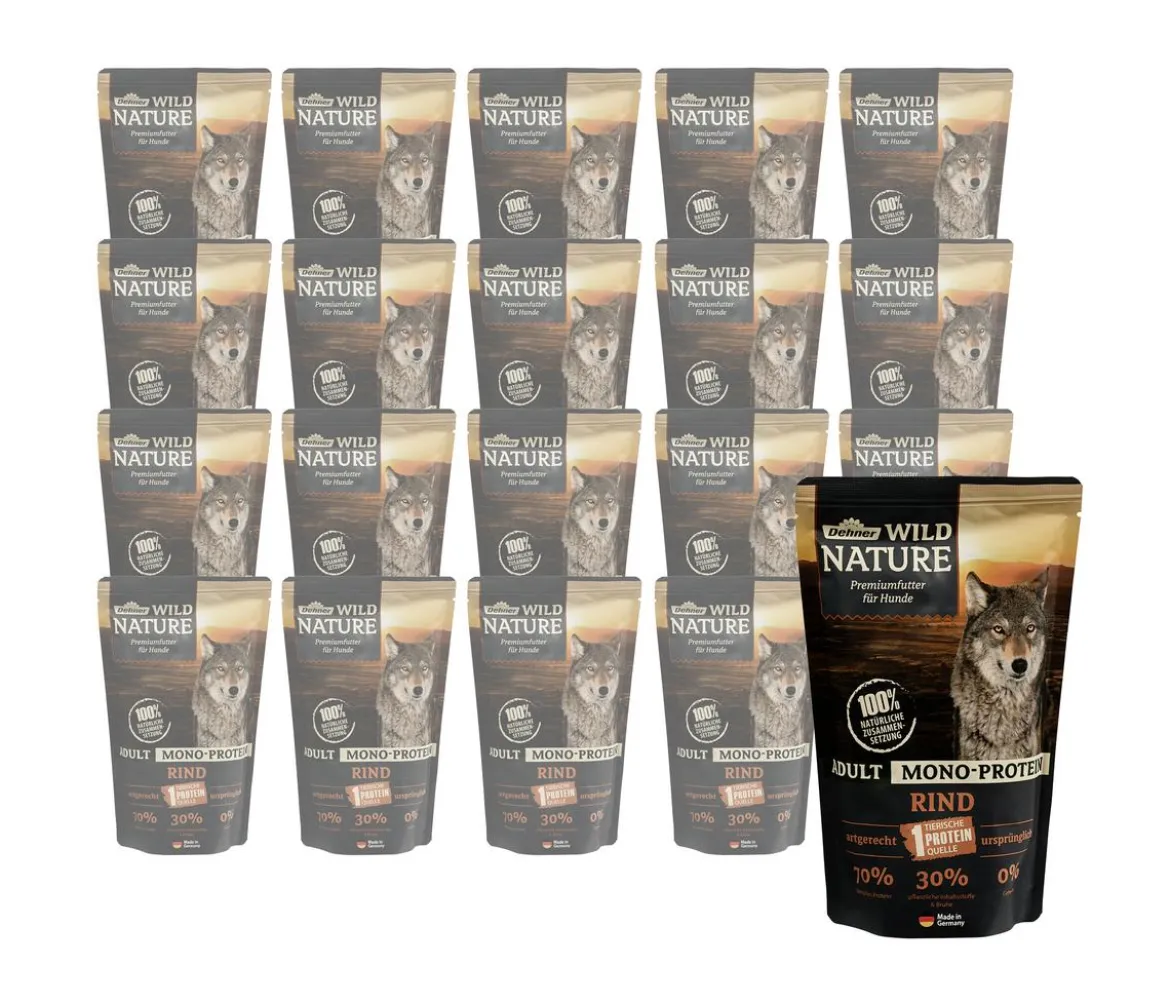 Dehner Wild Nature Nassfutter für Hunde Mono-Protein Adult, Rind