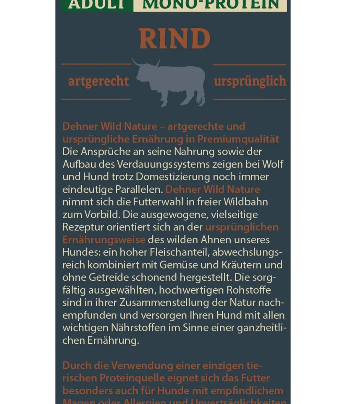 Dehner Wild Nature Nassfutter für Hunde Mono-Protein Adult, Rind