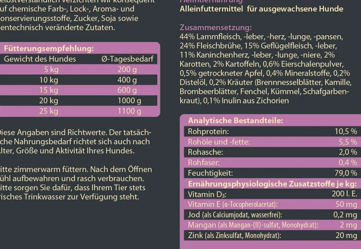 Dehner Wild Nature Nassfutter für Hunde Heidetal Adult, Kaninchen