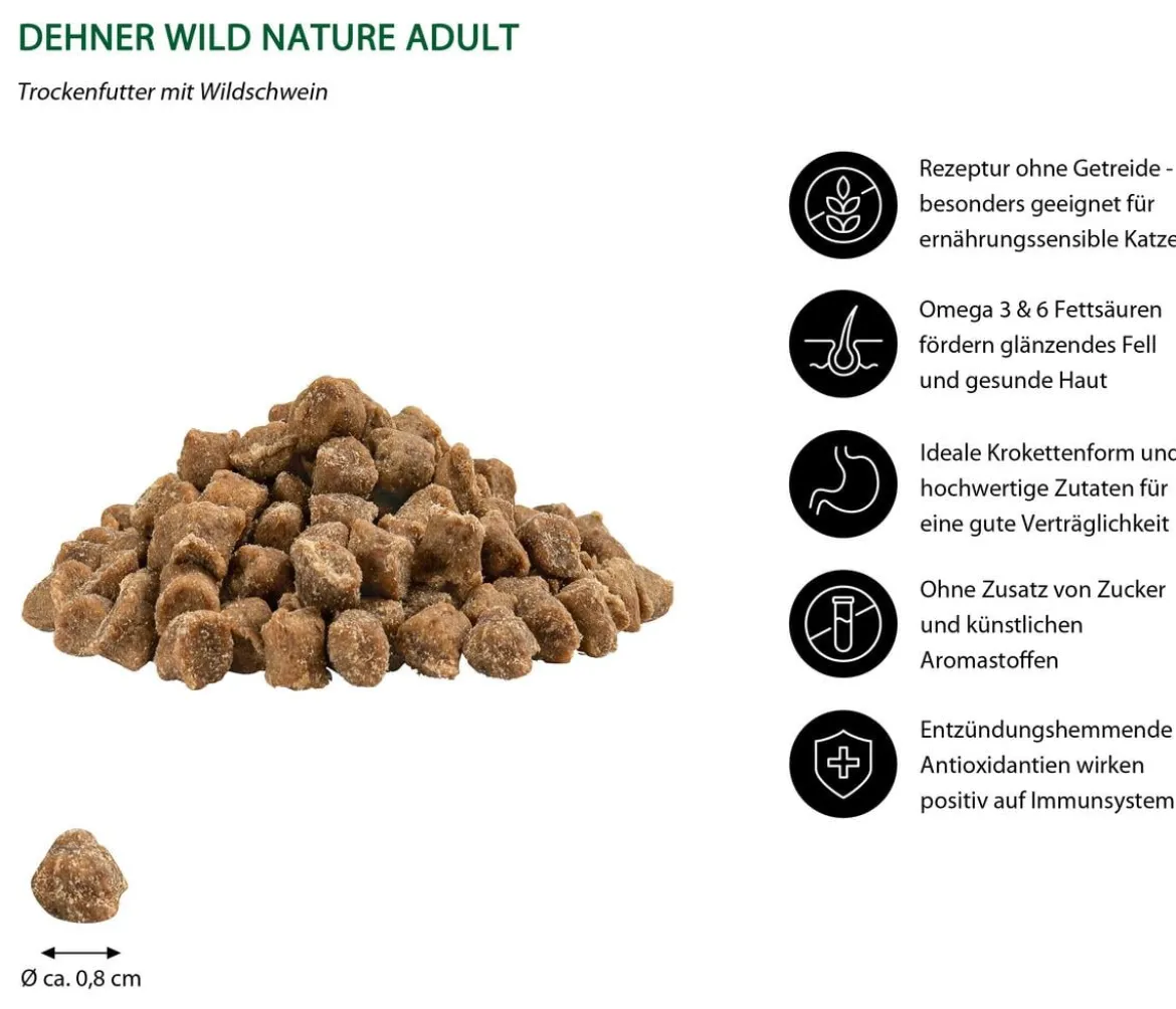 Dehner Wild Nature Trockenfutter für Katzen Unterholz Senior, Wildschwein