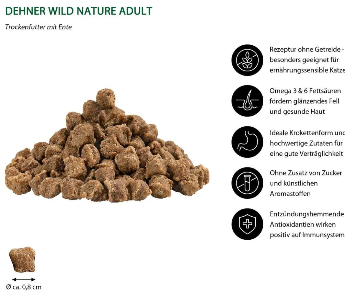 Dehner Wild Nature Trockenfutter für Katzen Hochmoor Adult, Ente