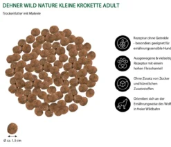 Dehner Wild Nature Trockenfutter für Hunde Meeresküste Kleine Krokette Adult, Makrele
