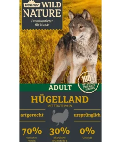 Dehner Wild Nature Trockenfutter für Hunde Hügelland Adult, Truthahn