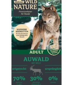 Dehner Wild Nature Trockenfutter für Hunde Auwald Kleine Krokette Adult, Wild