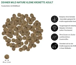Dehner Wild Nature Trockenfutter für Hunde Auwald Kleine Krokette Adult, Wild