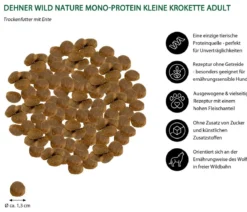 Dehner Wild Nature Trockenfutter für Hunde Mono-Protein Kleine Krokette Adult, Ente