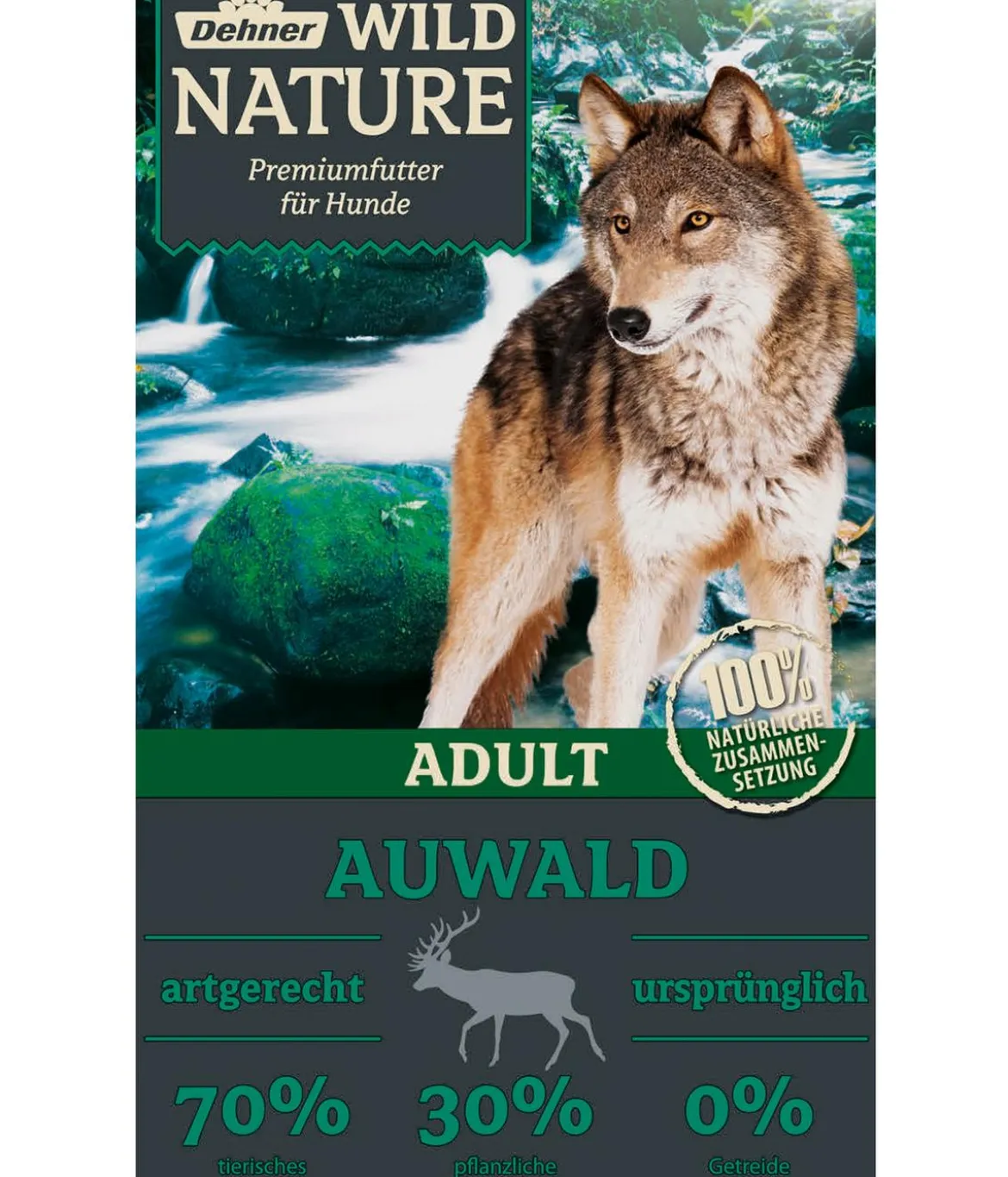 Dehner Wild Nature Trockenfutter für Hunde Auwald Adult, Wild