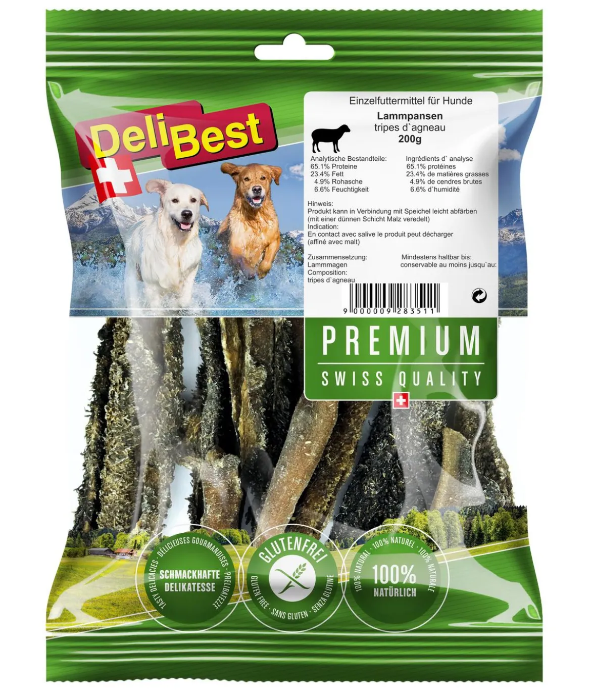 DeliBest Premium Hundesnack Lammpansen, 200 g