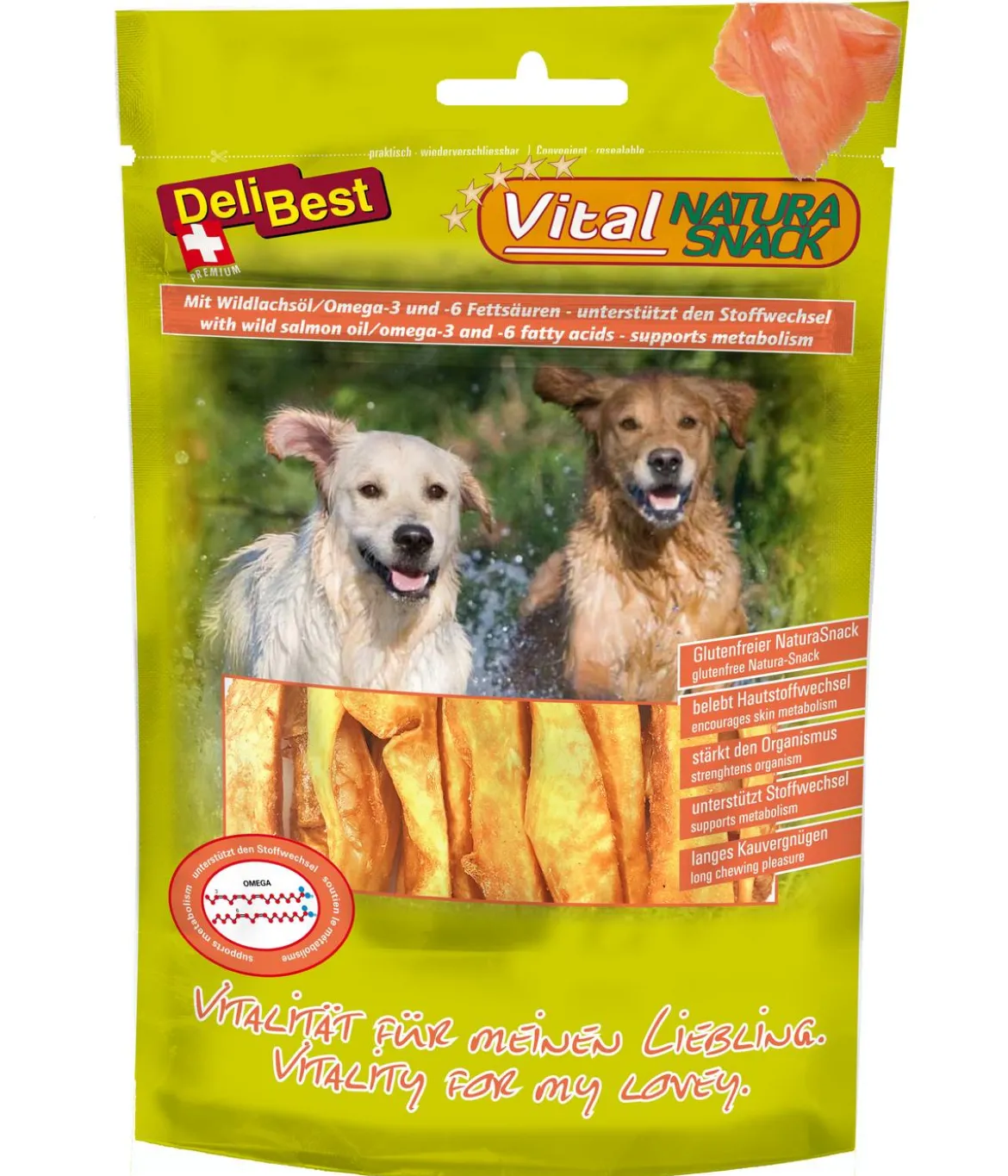 DeliBest Vital Natura Hundesnack Wildlachsöl, 200 g