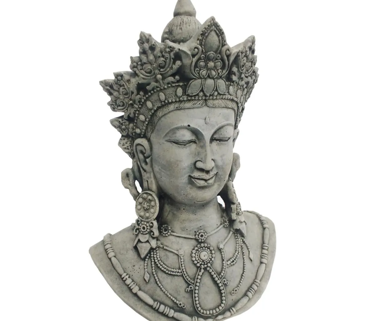 Denscho Beton-Buddha Büste, 20 x 12 x 29 cm