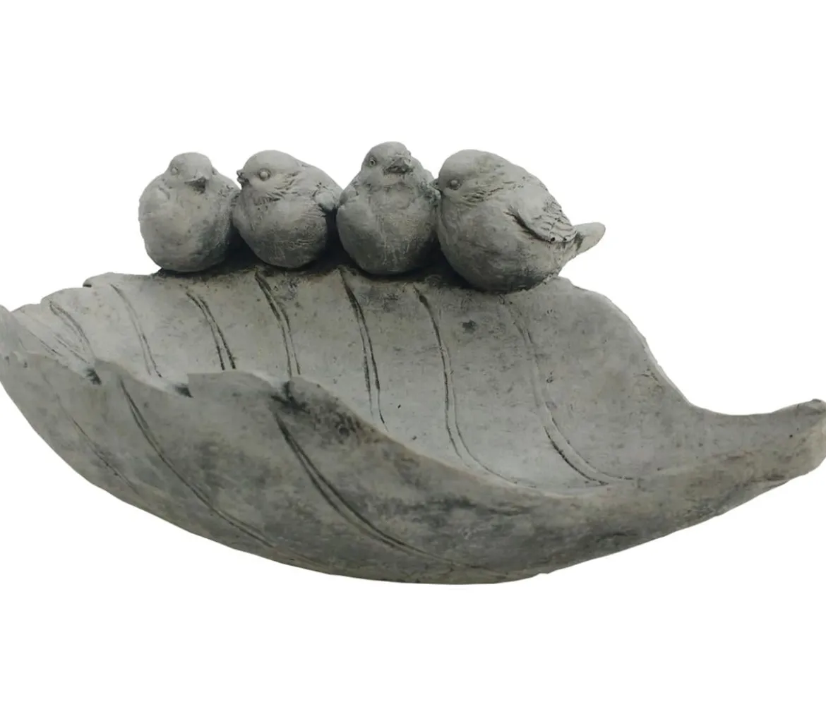 Denscho Beton-Vogeltränke Blatt, 31 x 11 x 13 cm