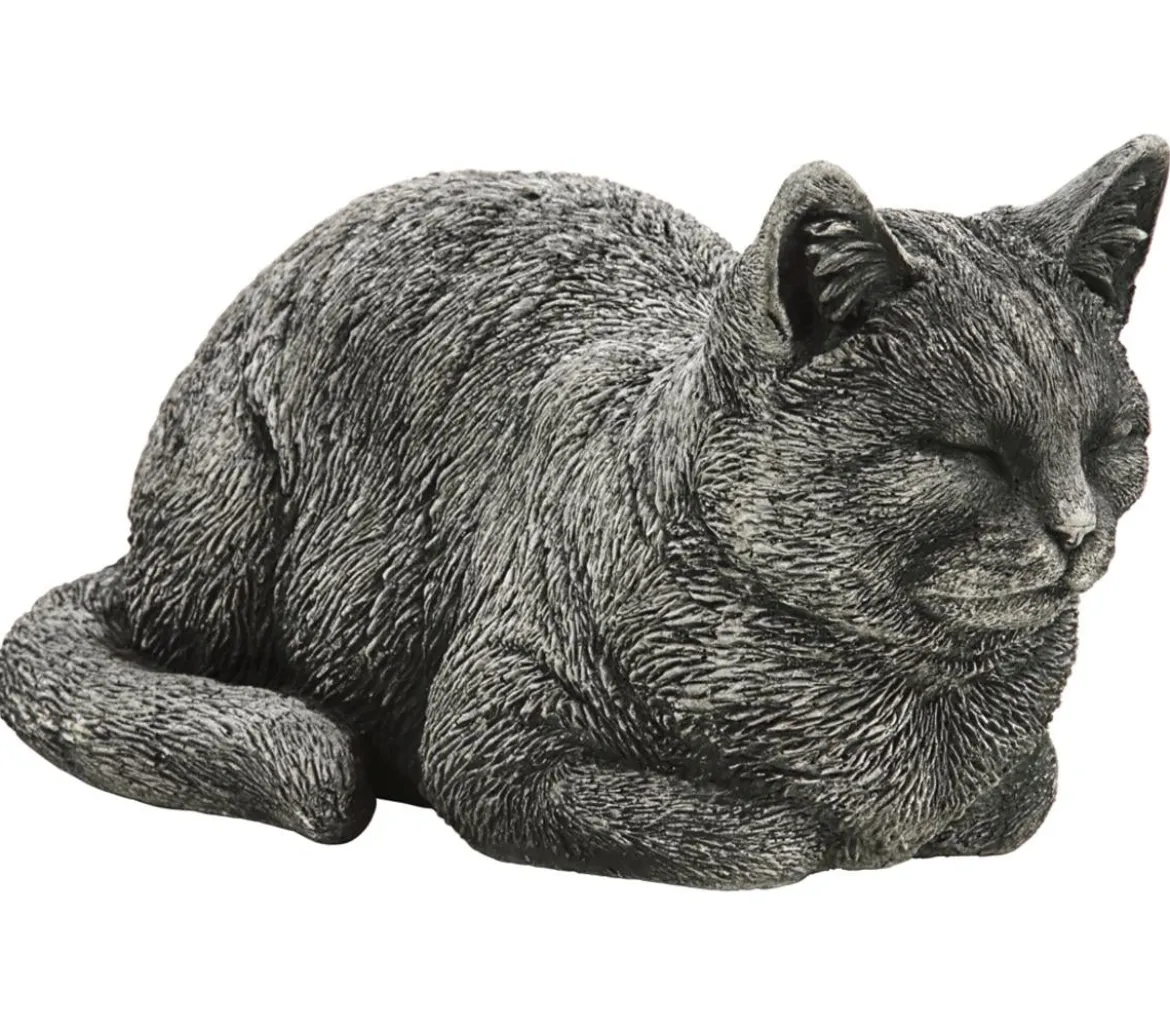 Denscho Stein-Katze liegend, 19 x 35 x 17 cm