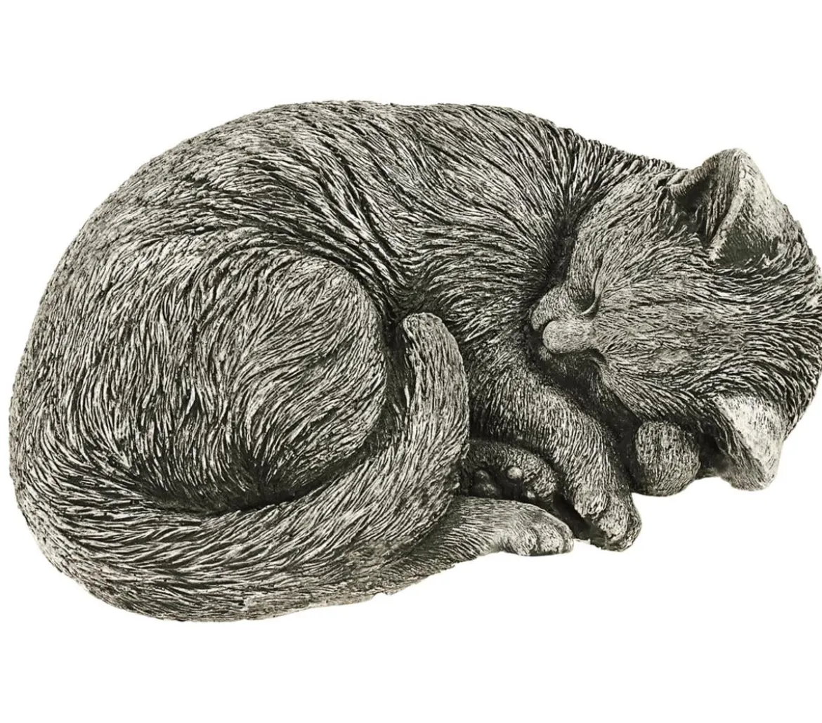 Denscho Stein-Katze schlafend, 22 x 27 x 11 cm