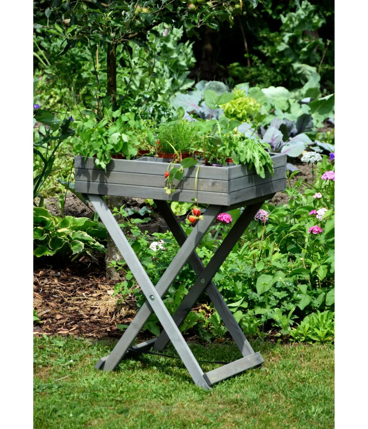 dobar Holz-Kräutertisch klappbar, ca. B58/H75/T38 cm