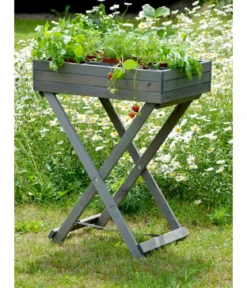 dobar Holz-Kräutertisch klappbar, ca. B58/H75/T38 cm