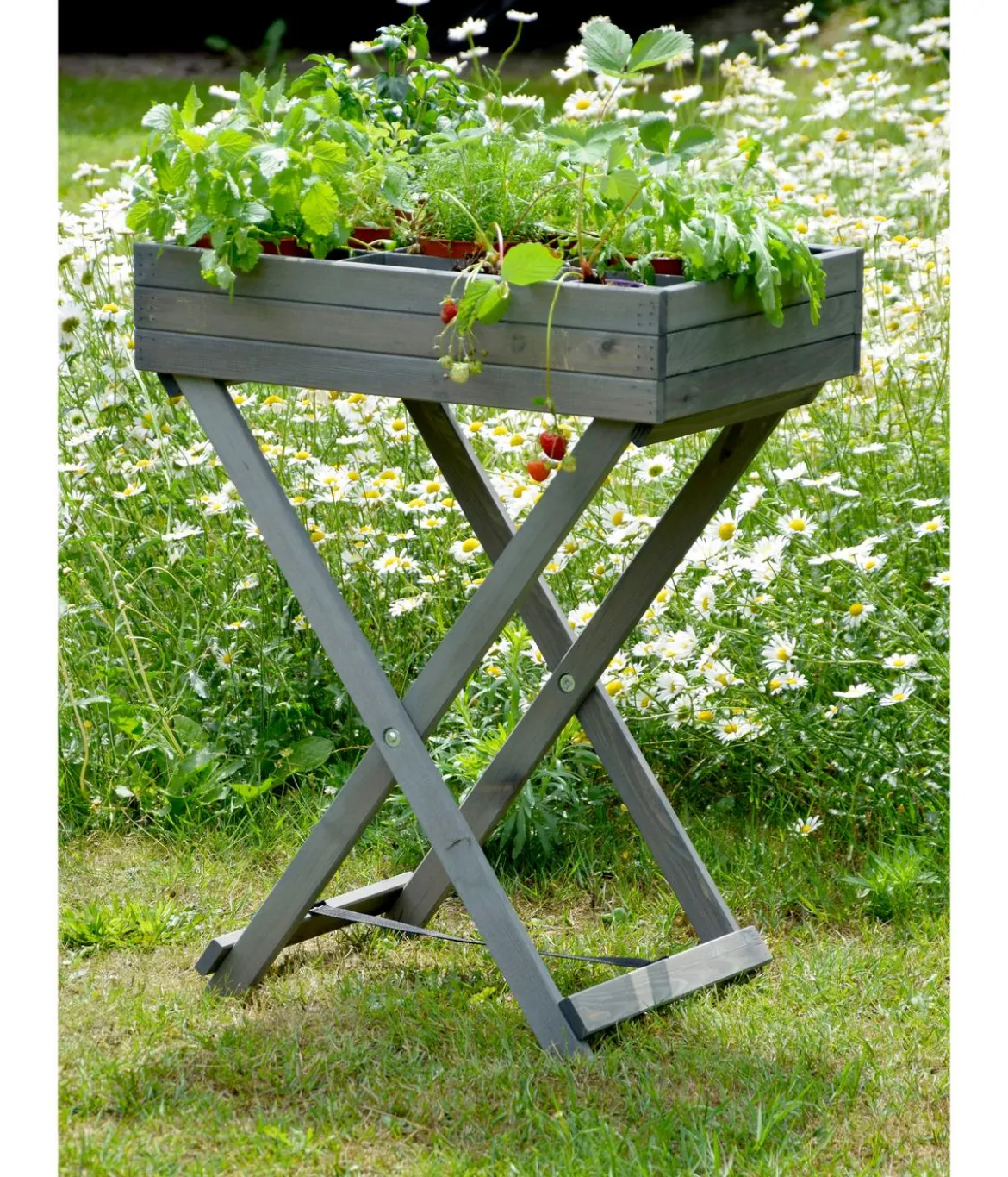 dobar Holz-Kräutertisch klappbar, ca. B58/H75/T38 cm
