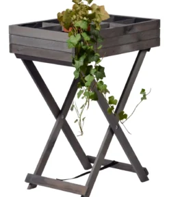 dobar Holz-Kräutertisch klappbar, ca. B58/H75/T38 cm