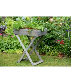 dobar Holz-Kräutertisch klappbar, ca. B58/H75/T38 cm