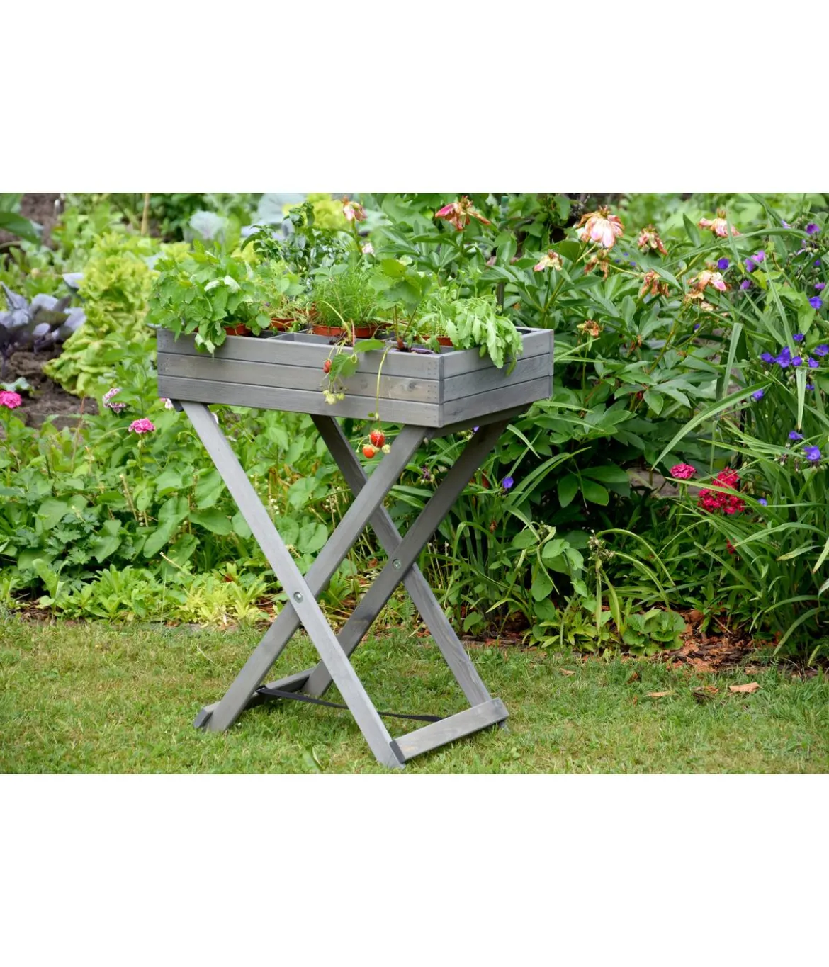 dobar Holz-Kräutertisch klappbar, ca. B58/H75/T38 cm