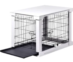 dobar® petlife Design-Hundekäfig, weiß, ca. B59/H83/T55 cm