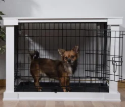 dobar® petlife Design-Hundekäfig, weiß, ca. B59/H83/T55 cm