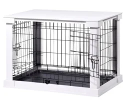dobar® petlife Design-Hundekäfig, weiß, ca. B59/H83/T55 cm