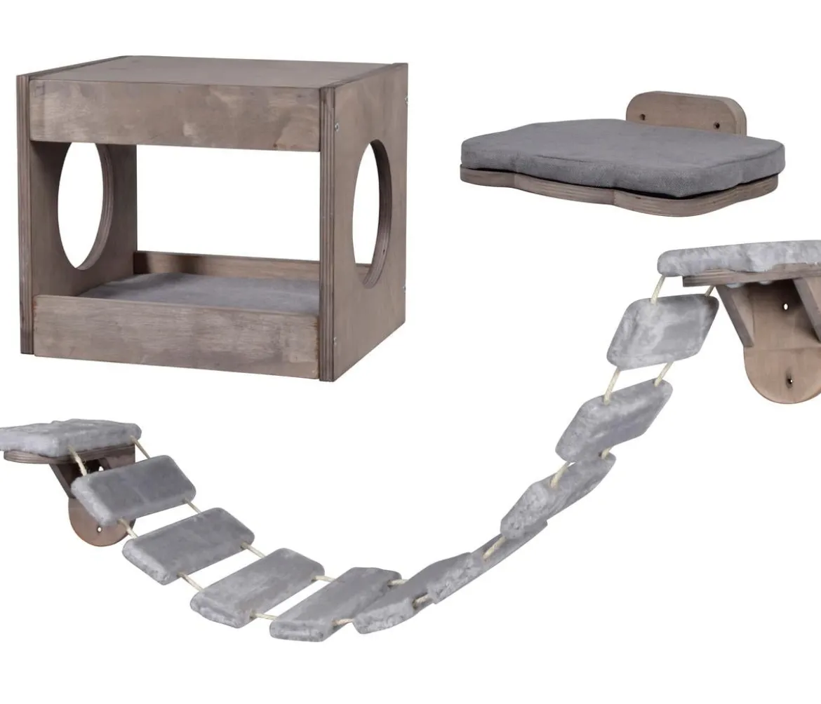 dobar® petlife Katzenmöbelset, inkl. Leiter, Höhle und Liegefläche, 3-teilig