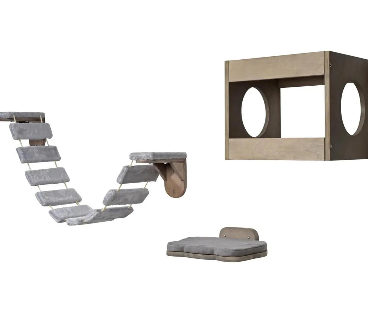 dobar® petlife Katzenmöbelset, inkl. Leiter, Höhle und Liegefläche, 3-teilig