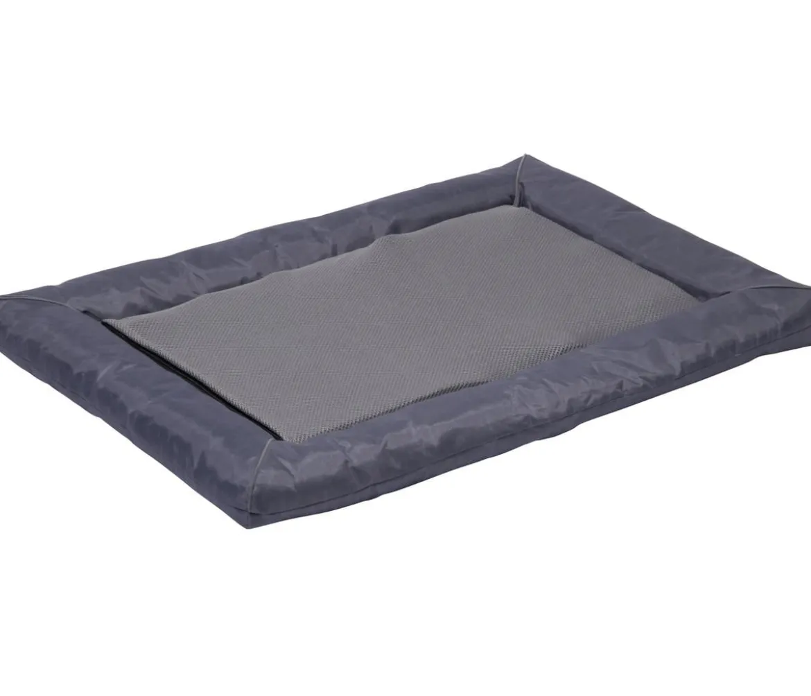 dobar® petlife Liegekissen mit Kühlmatte, rechteckig, grau, ca. B76/H7/T58 cm