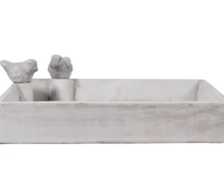 dobar® wildlife Vogeltränke Carré, Keramik, grau, ca. B29/H5/T29 cm