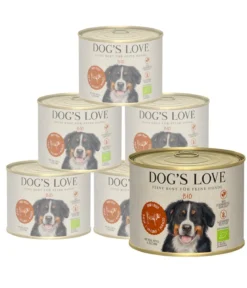 DOG'S LOVE Nassfutter für Hunde Bio, 6 x 200 g