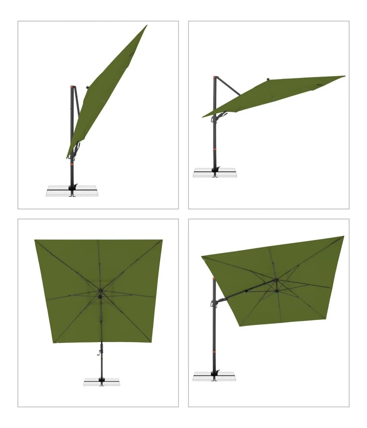 Doppler Ampelschirm myZone AX, quadratisch, ca. B280/T280 cm