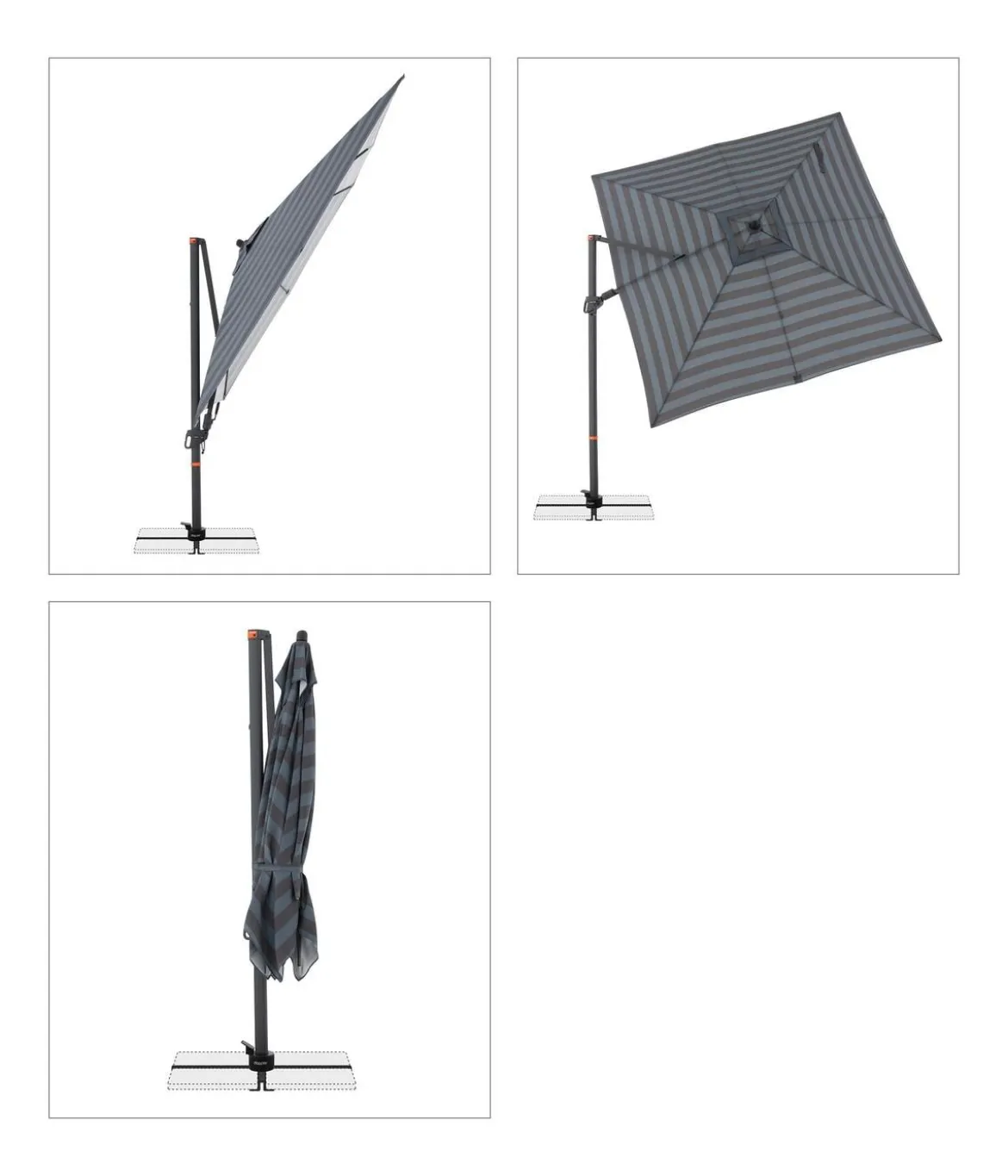 Doppler Ampelschirm myZone AX, quadratisch, ca. B280/T280 cm